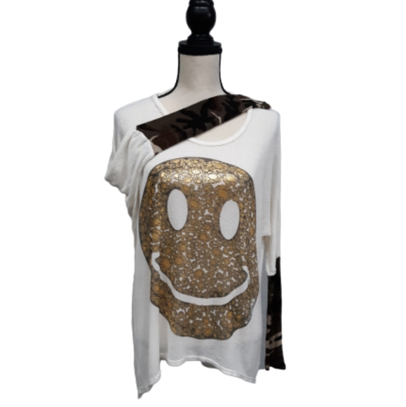 Lauren Moshi Sweaters - Lauren Moshi Beverly Hills Smiling Face Sweater